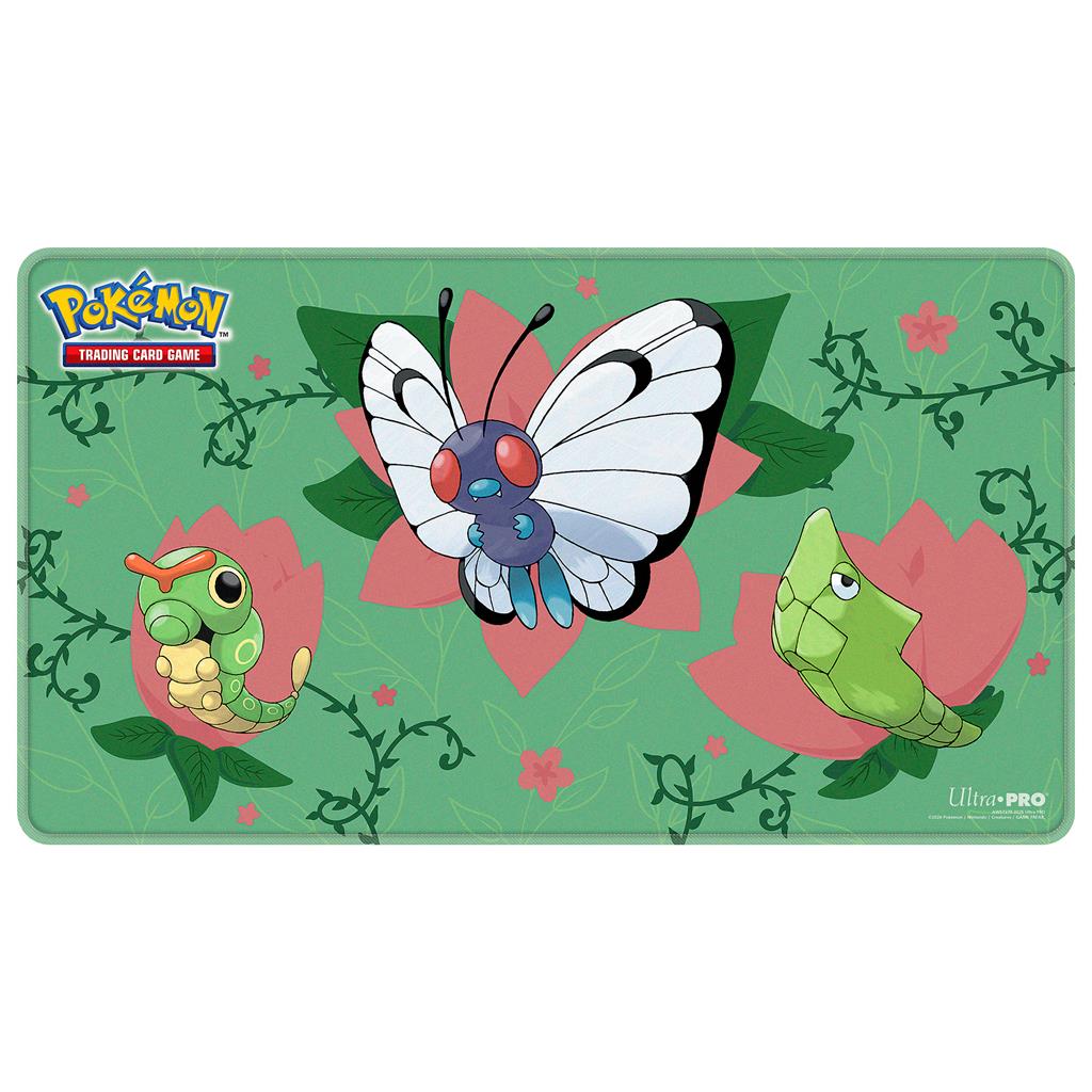 UP – Caterpie Evolutions broderad spelmatta för Pokémon TCG
