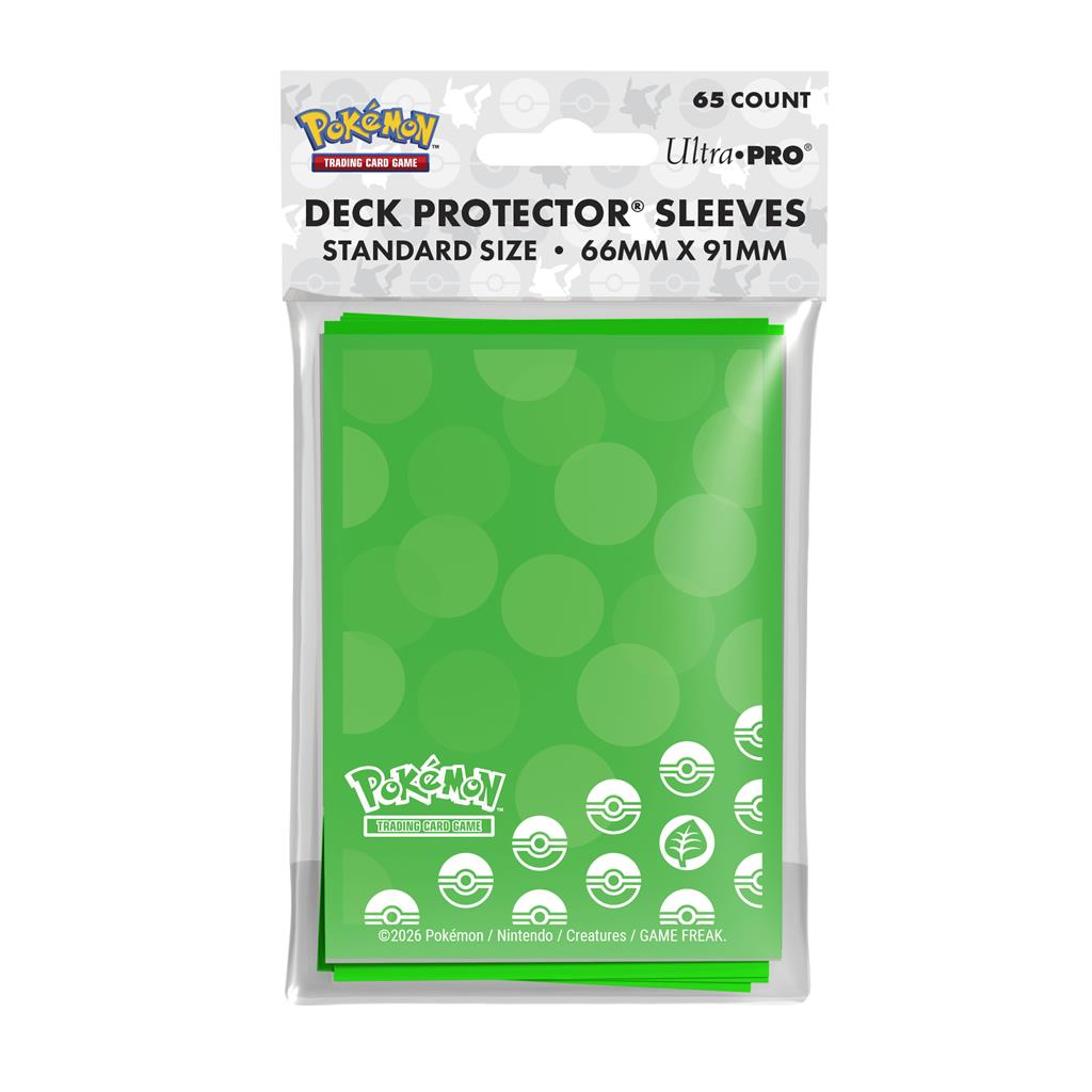 UP - Energi - Gräs Typ 65-pack Skyddsfodral för Pokémon-kortspel