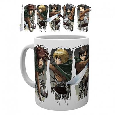 ATTACK ON TITAN - Mug - 320 ml - Karaktärsmontage - Subli - Box