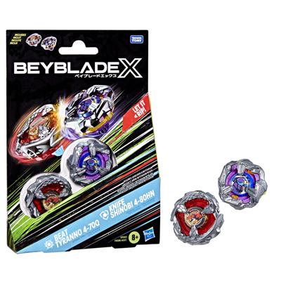 Beyblade X Beat Tyranno 4-70Q & Knife Shinobi 4-80HN Dual Pack Set