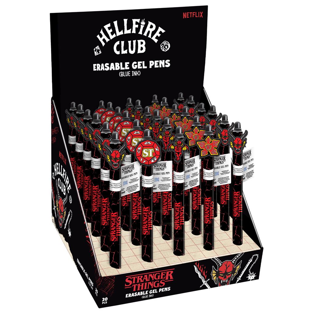 STRANGER THINGS (HELLFIRE CLUB) RADERBART BLÄCK GEL-PENNOR CDUX30