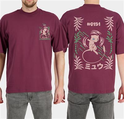 Pokémon - Bordeaux Mew Kortärmad T-shirt (Lös passform) XL