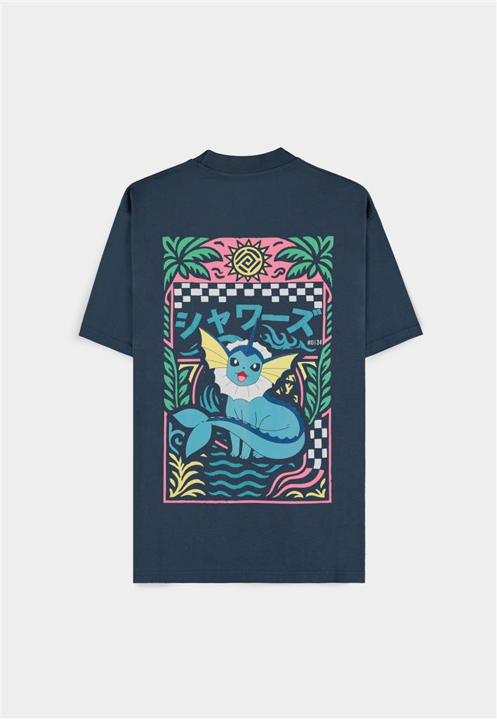 Pokémon - Marinblå Vaporeon Kortärmad T-shirt (Lös passform) XL