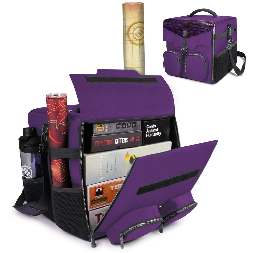 ENHANCE Collector's Edition Axelremsväska för Brädspel - Förvaringsväska med Fickor Lila