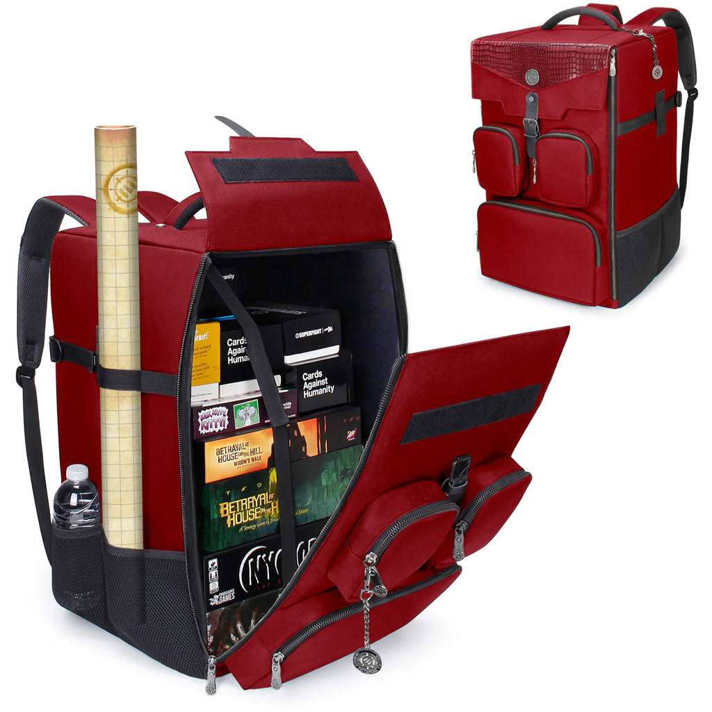 ENHANCE Collector's Edition Board Game Backpack - Game Storage (Dragon Red)