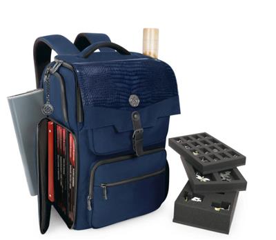 ENHANCE Collector's Edition DnD Ryggsäck - DM-väska, rymmer 6-8 böcker (Dragon Blue)