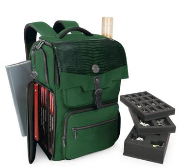 ENHANCE Collector's Edition DnD Ryggsäck - DM-väska, rymmer 6-8 böcker (Dragon Green)