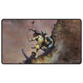 UP - Frank Frazetta - "Krigare med kula och kedja" Svart sydd spelmatta