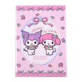 Kuromi & My Melody - Holografiskt Anteckningsblock med Mjuk Omslag - Pastellblommor - A5 - Rutmönstrat