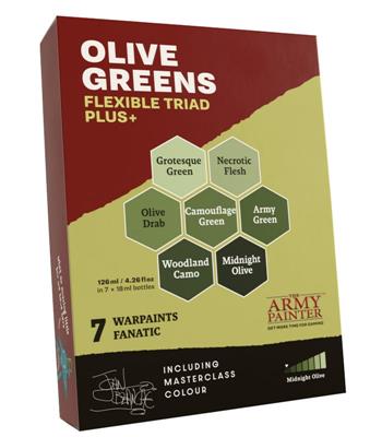 The Army Painter - Warpaints Fanatic: Flexibla Triad PLUS+: Olivgröna