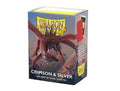 Dragon Shield Sleeves - Standard storlek - Matt Dual - Karmosinröd & Silver (100 Sleeves)
