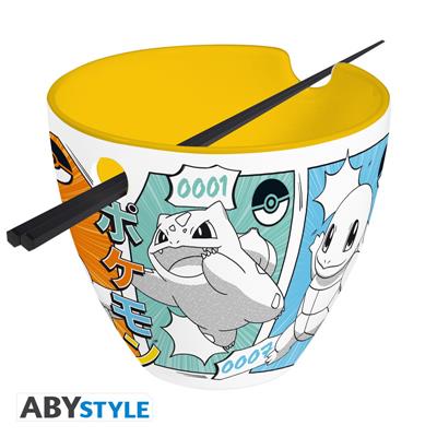 POKEMON - Ramen Bowl with Chopsticks - "Starters Manga"