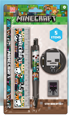 MINECRAFT (CHIBI SKELETON) ESSENTIAL 5-PIECE STATIONERY SET