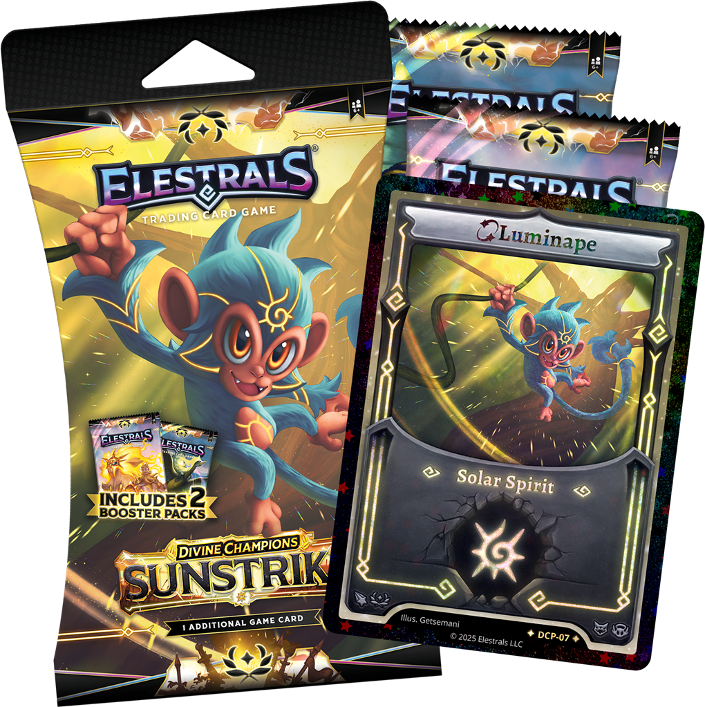 Elestrals TCG: Stellar Luminape Dubbelt Blisterpaket - Solslag (Divine Champions)