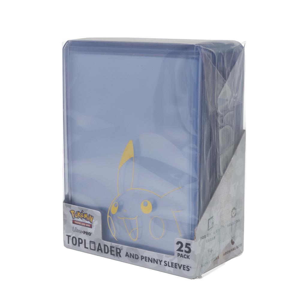 UP - Pikachu Toploader och Penny Sleeves Combo Pack för Pokémon Trading Card Game (25-pack)