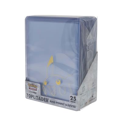 UP - Pikachu Toploader och Penny Sleeves Combo Pack för Pokémon Trading Card Game (25-pack)