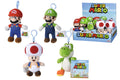 Super Mario plush keyring, 4 styles - CDU with 12 pieces