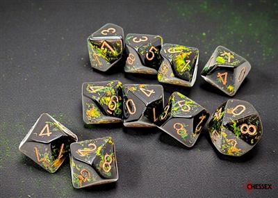Brush™ Deep Forest™ guld Tärningsset med tio D10 tärningar