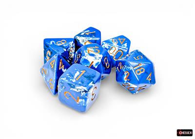 Brush Polyhedral Wavebreak Guld 7-Tärningsset