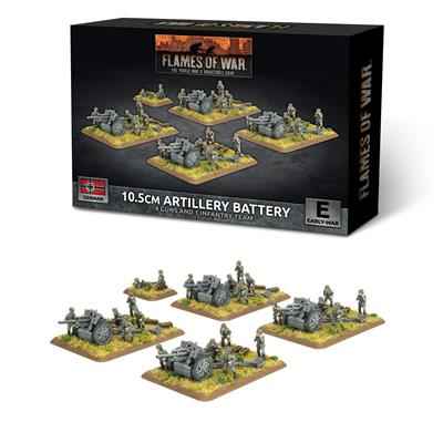 Flames of War - 10,5 cm Artilleribatteri (Tidigt) (x4 plastkanoner)