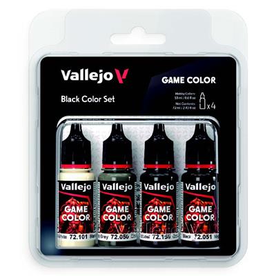 Vallejo - Game Color / 4 Paints - Black Paint Set