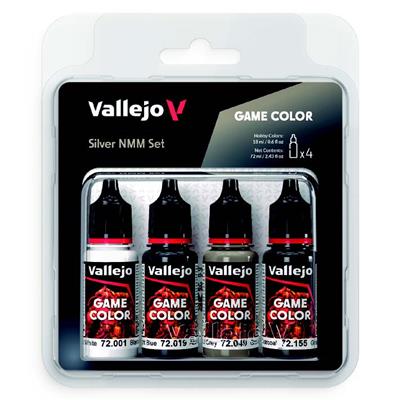 Vallejo - Game Color / 4 färger - Silver NMM Set