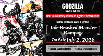 Godzilla Card Game Sleeve & Card Set Ink-Brushed Monster Rampage