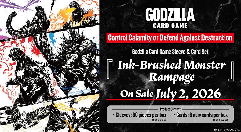 Godzilla Card Game Sleeve & Card Set Ink-Brushed Monster Rampage