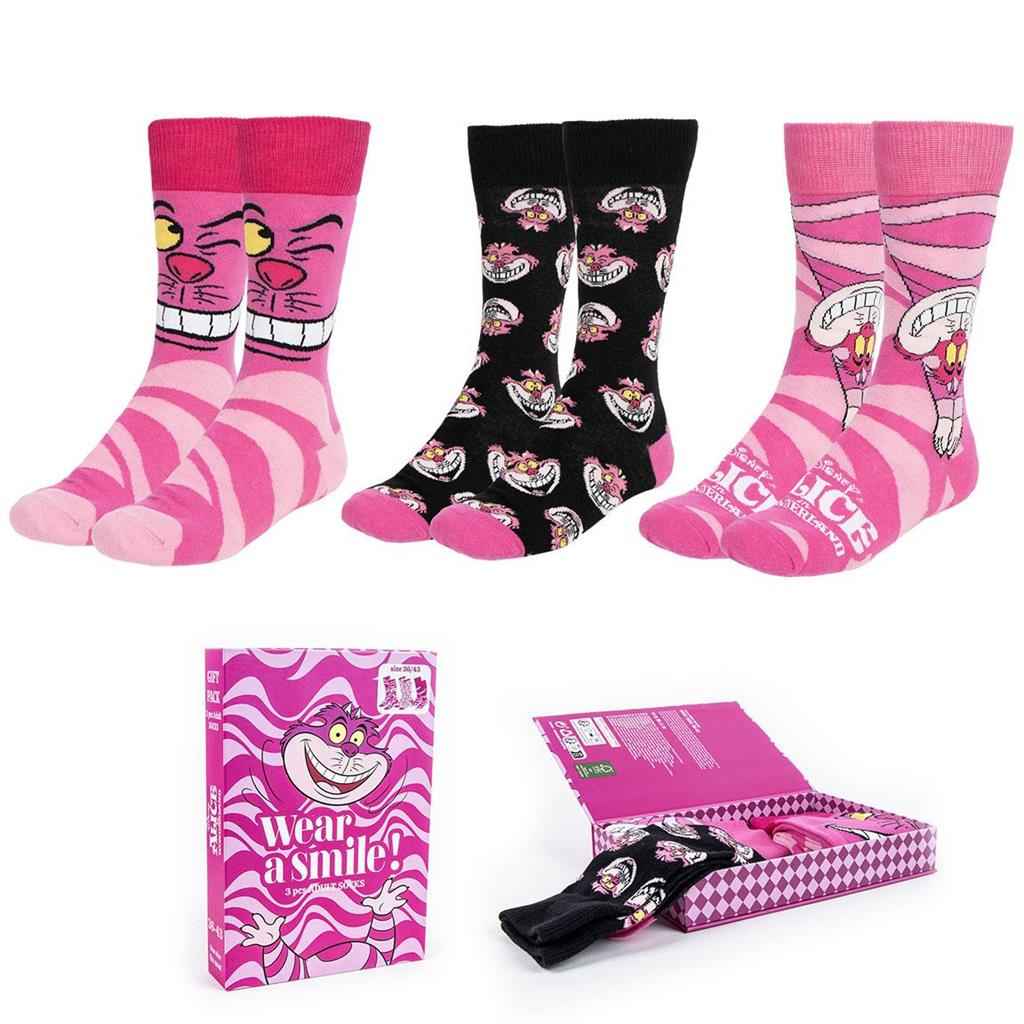 Alice i Underlandet - Strumpor 3-Pack (EU36-43) - Cheshire Cat