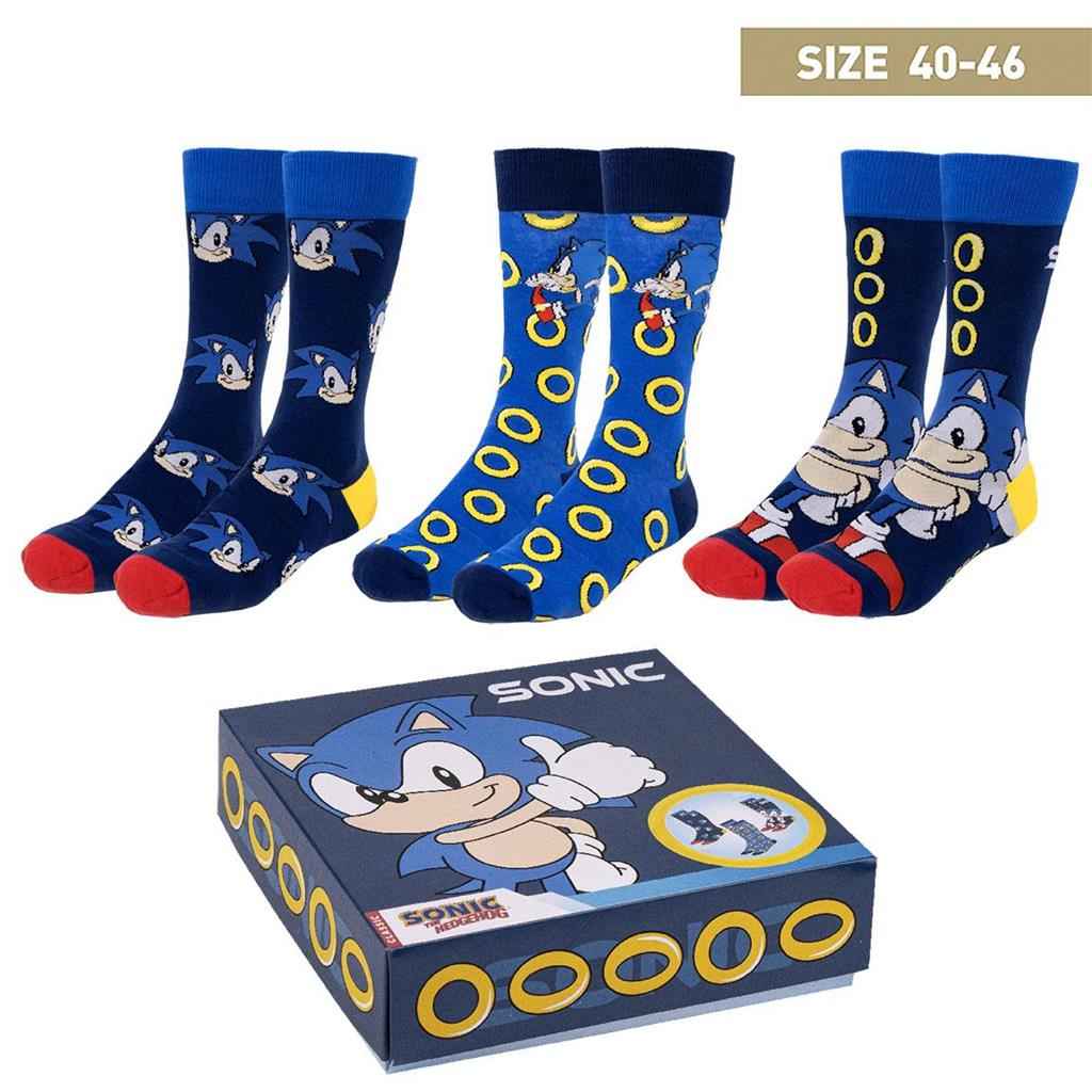 Sonic The Hedgehog - Strumpor 3-Pack (EU40-46)