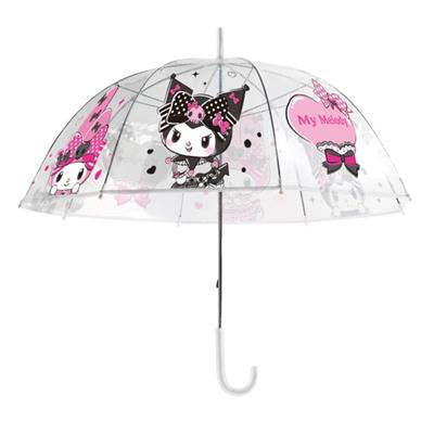 Kuromi & My Melody - Transparent paraply med käppskaft - Pink Black Party Series