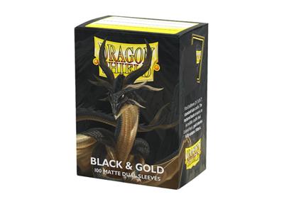 Dragon Shield Sleeves - Standardstorlek - Matte Dual - Black & Gold (100 sleeves)