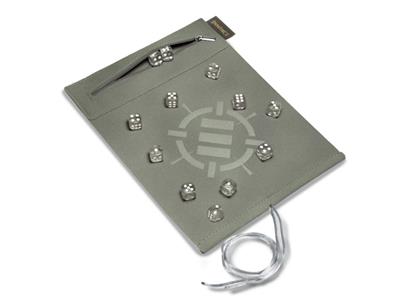 ENHANCE Roll on a Scroll™ tärningsmatta & 12-pack sexsidiga tärningar - silver