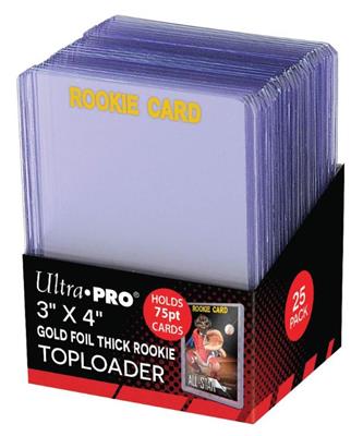 UP - Toploader 3" x 4" 75PT Rookie Gold Thick (25 stycken) Ultra Pro