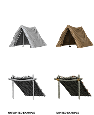 Wizkids Deep Cuts Unpainted Miniatures: Tent & Campsite