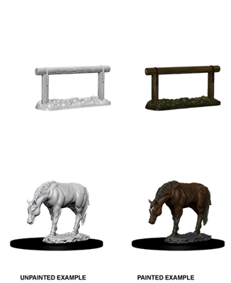 WizKids Deep Cuts Omålade Miniatyrer: Häst & Staket