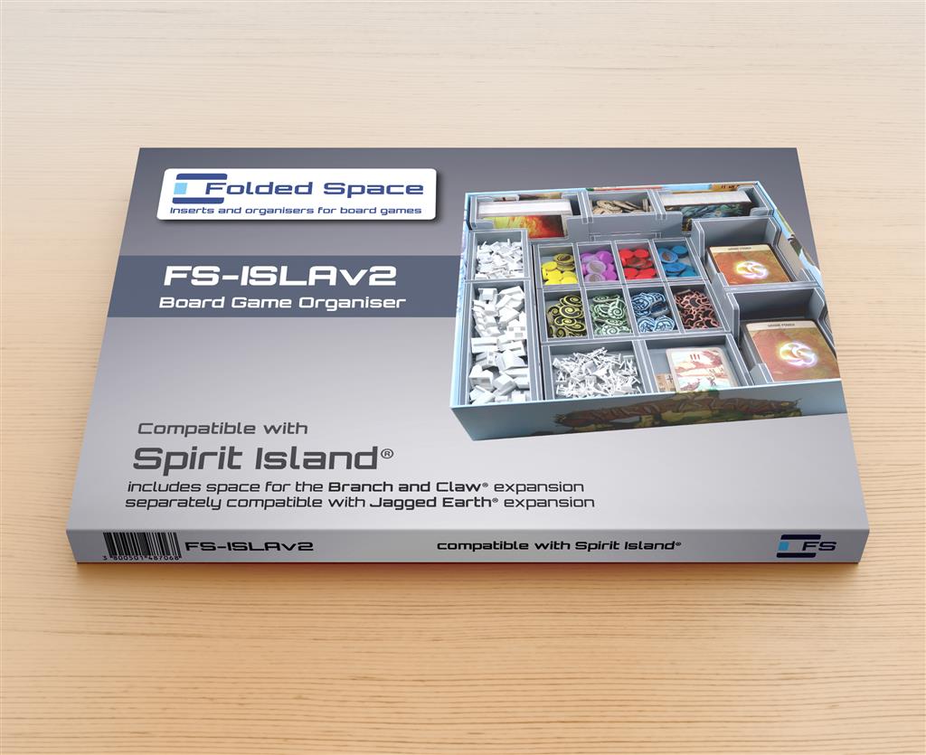 Spirit Island och Jagged Earth Insats v2 Folded Space