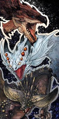 Monster Hunter World Handduk - Rathalos, Xenojiva och Nergigante 70 x 35 cm Sakami Merchandise