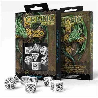 Celtic 3D Svart & Vit Tärningsset Q-Workshop