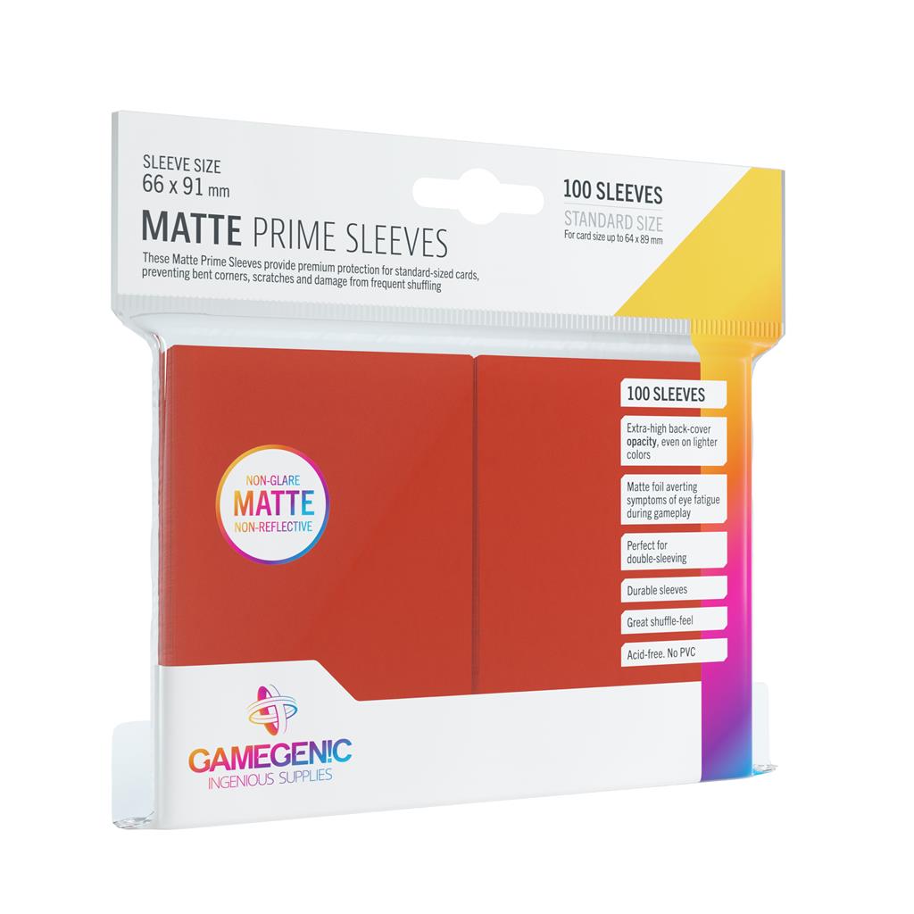 Gamegenic - Matte Prime Sleeves Red (100 Sleeves) Gamegenic