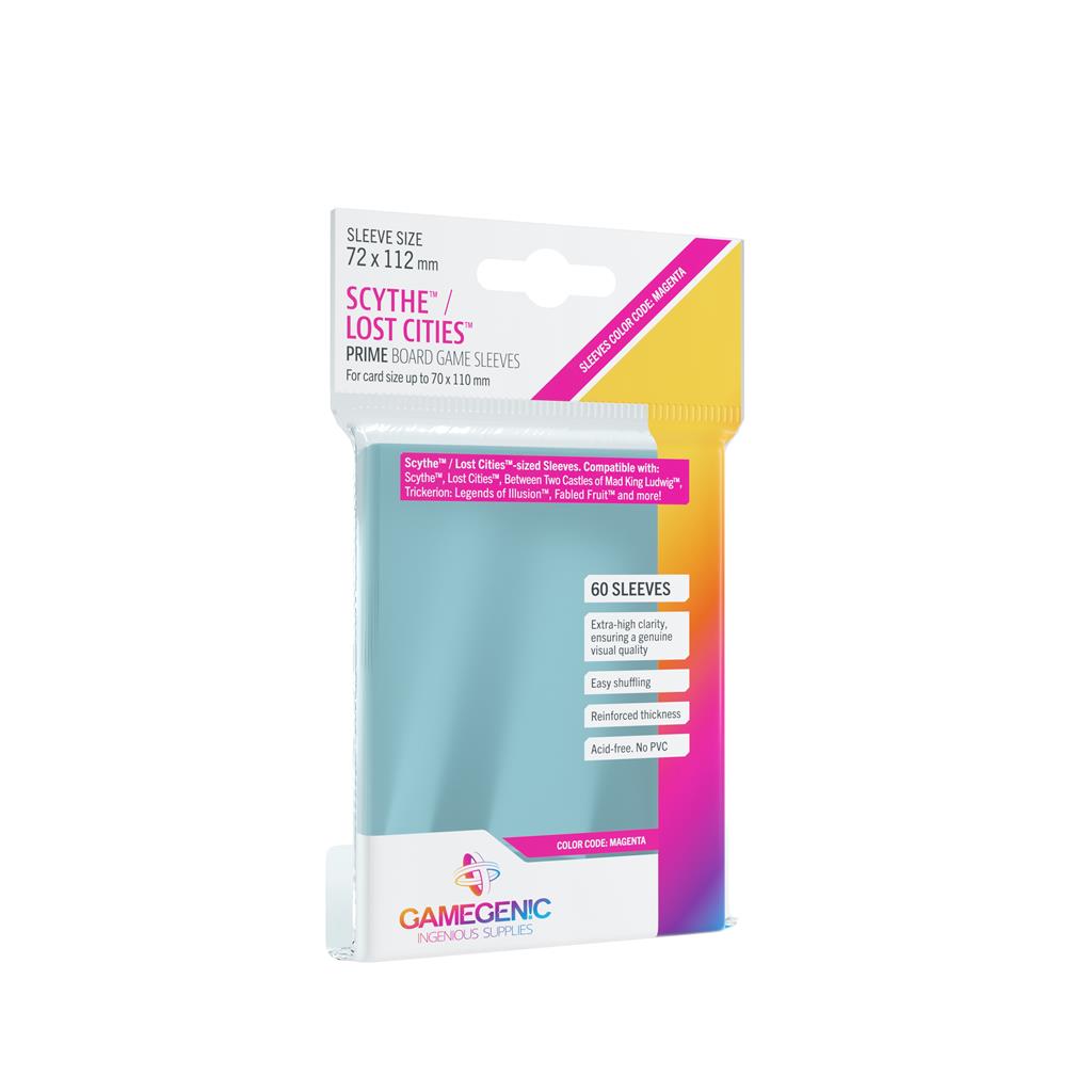 Gamegenic - PRIME Scythe/Lost Cities Sleeves 72 x 112 mm - Clear (80 Sleeves) Gamegenic