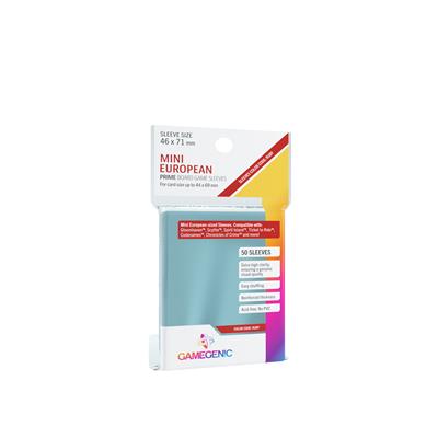 Gamegenic - PRIME Mini Europeiska Kortfickor 46 x 71 mm - Klara (50 Fickor) Gamegenic