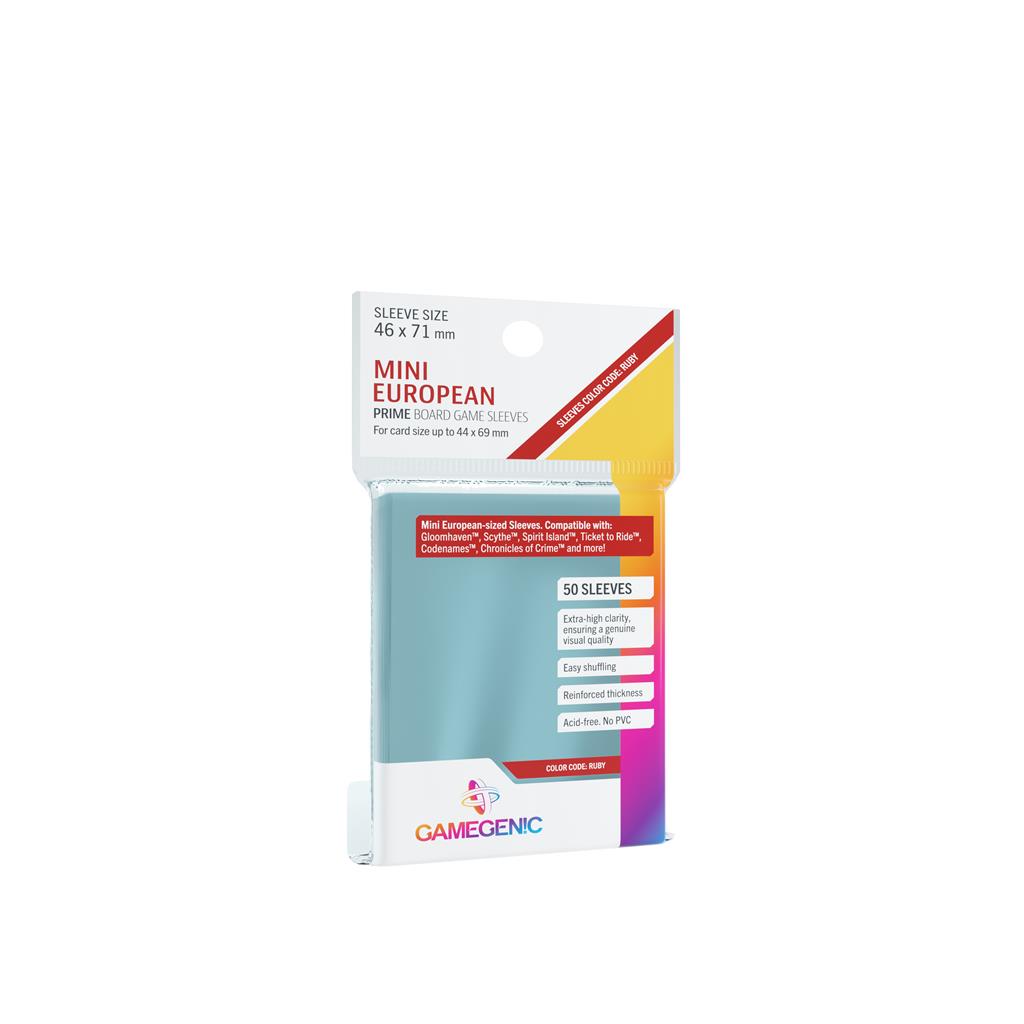 Gamegenic - PRIME Mini Europeiska Kortfickor 46 x 71 mm - Klara (50 Fickor) Gamegenic