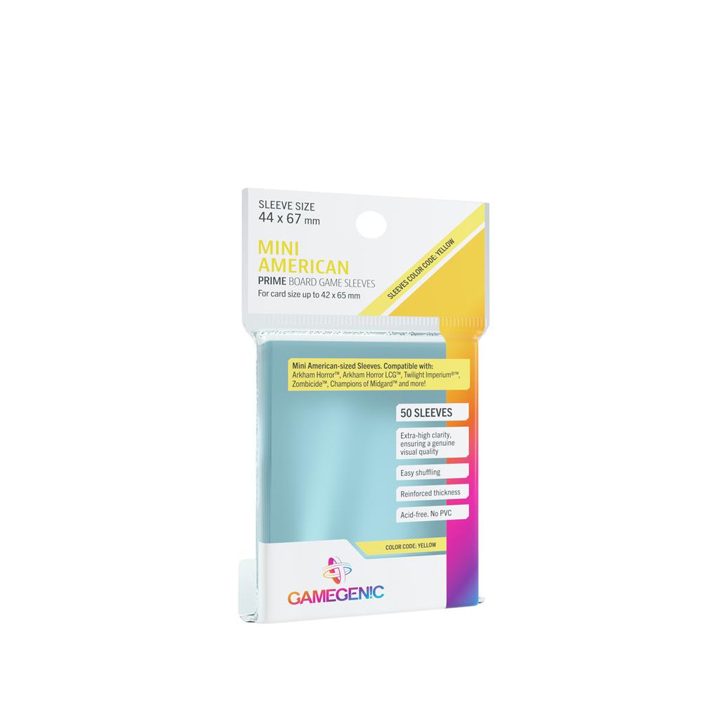 Gamegenic - PRIME Mini American-Sized Sleeves 44 x 67 mm - Clear (50 Sleeves) Gamegenic