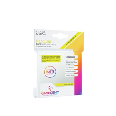 Gamegenic - MATTE Big Square-Sized Sleeves 82 x 82 mm - Clear (50 Sleeves) Gamegenic