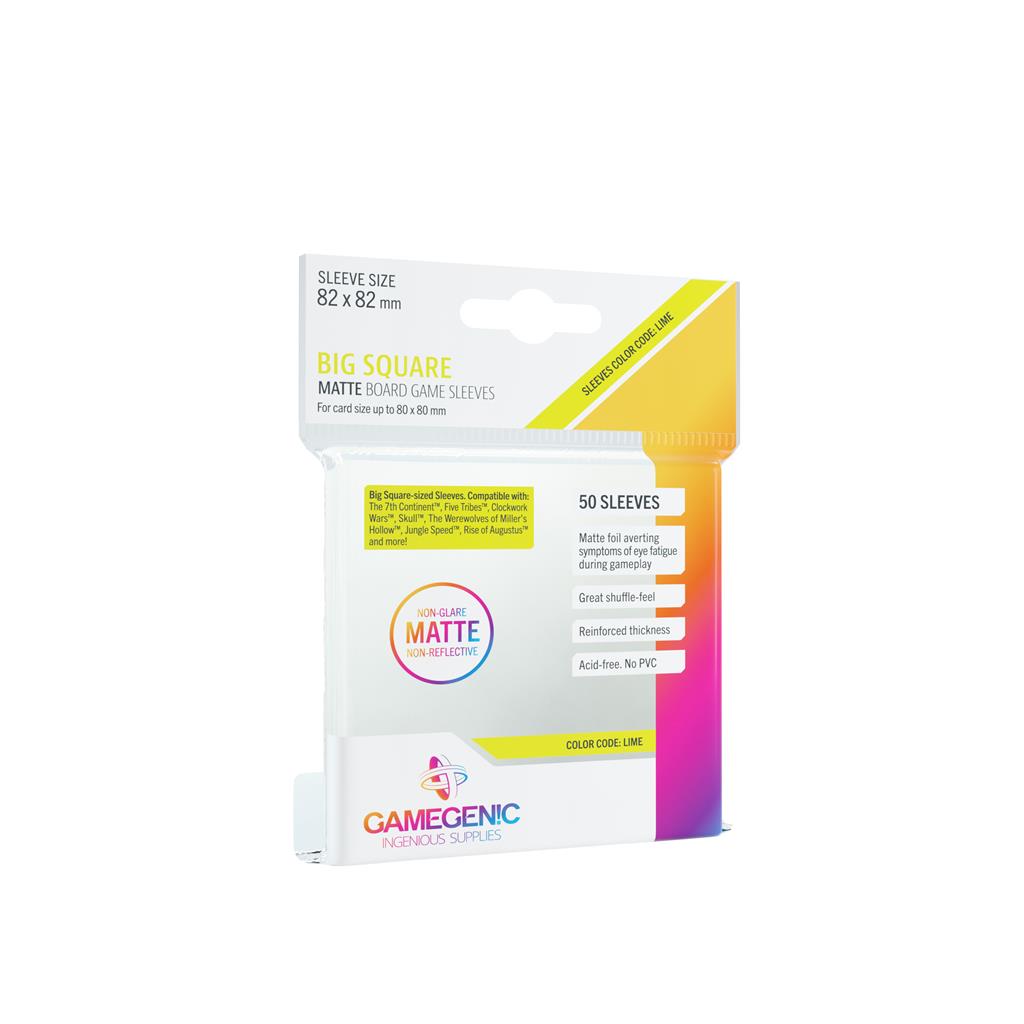 Gamegenic - MATTE Big Square-Sized Sleeves 82 x 82 mm - Clear (50 Sleeves) Gamegenic