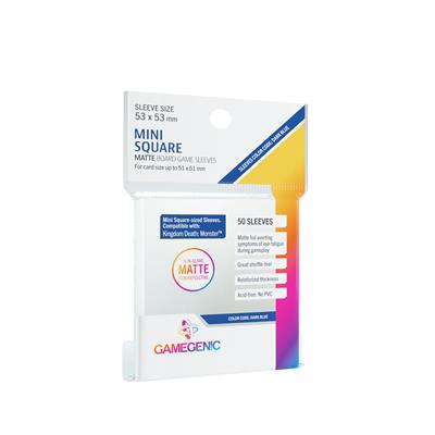 Gamegenic - MATTE Mini Square-Sized Sleeves 53 x 53 mm - Clear (50 Sleeves) Gamegenic