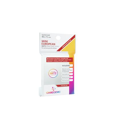 Gamegenic MATTE Mini European-Sized Boardgame Sleeves 46 x 71 mm - Clear (50 Sleeves) Gamegenic
