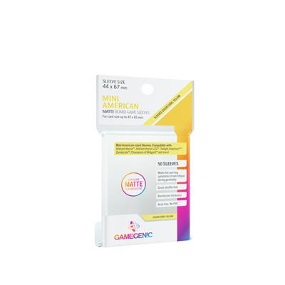 Gamegenic - MATTE Mini American-Sized Boardgame Sleeves 44 x 67 mm - Clear (50 Sleeves) Gamegenic