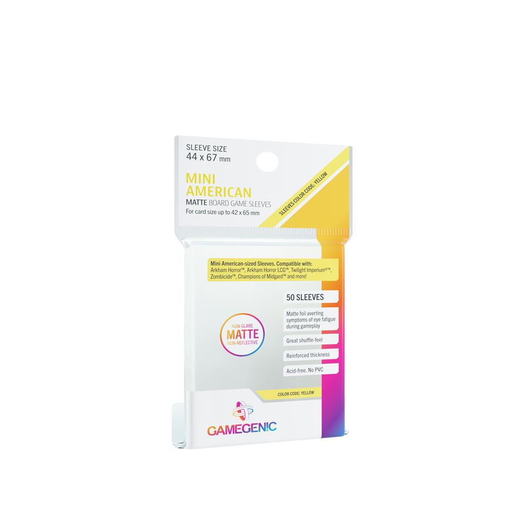 Gamegenic - MATTE Mini American-Sized Boardgame Sleeves 44 x 67 mm - Clear (50 Sleeves) Gamegenic